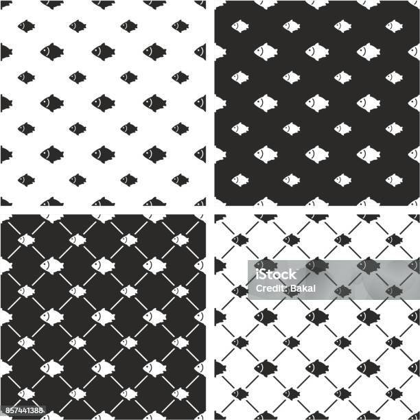 Big Small Pattern Fish Big Small Seamless Pattern Set Stock Illustration - Download Image ...