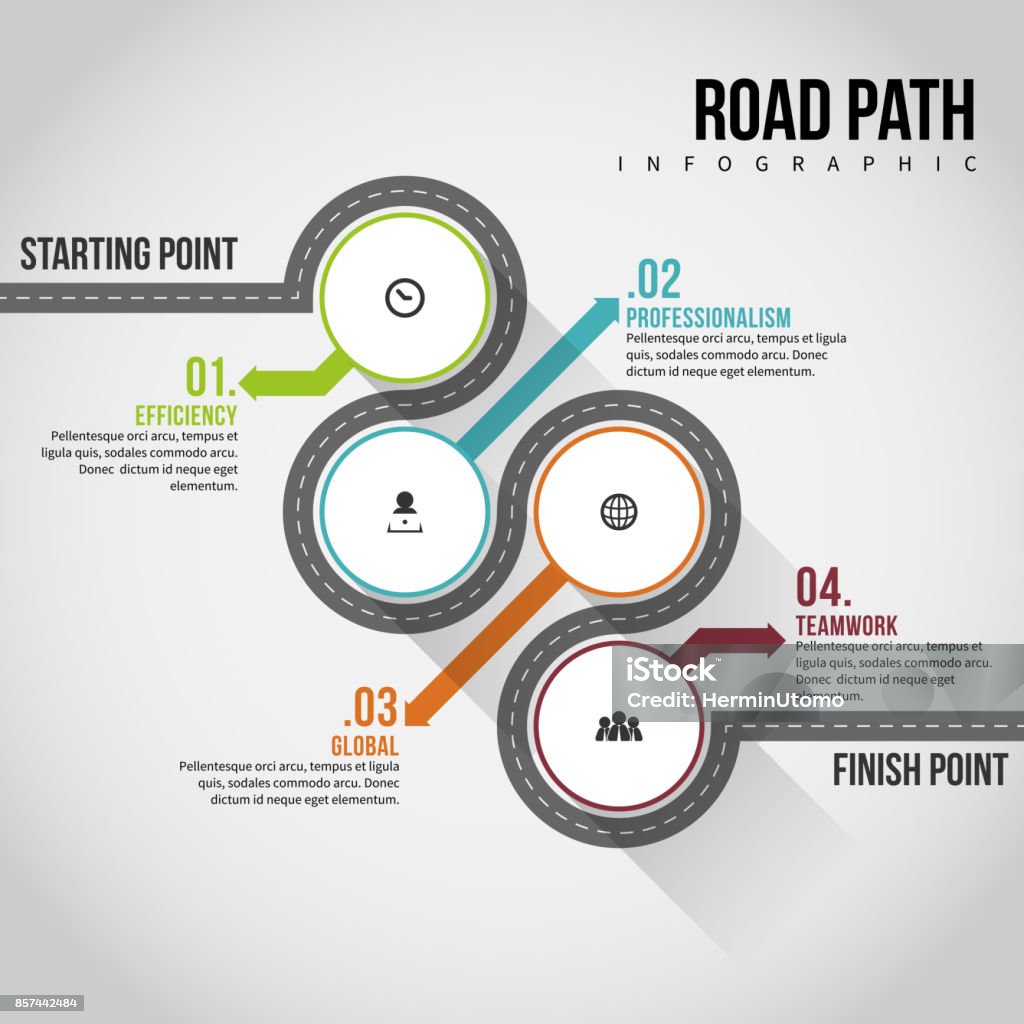 Road Path Graph Road Path Infographic Stock Illustration - Download Image Now ...