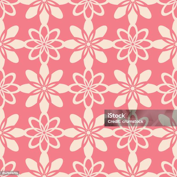 Floral Seamless Pattern Pink Wallpaper Background Stock Illustration ...