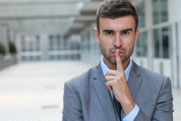 istock Businessman telling you to shut up 857450110