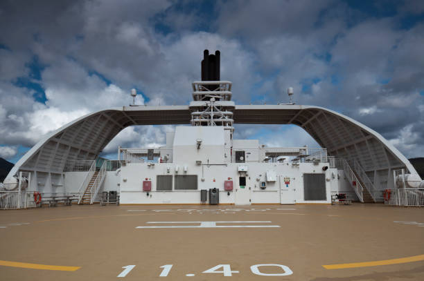 istock helicopter landing field on a ferry 857456102