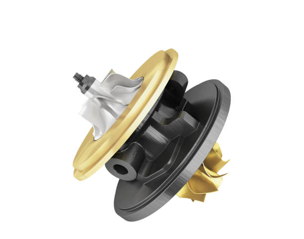 istock Cartridge for turbine car with gold inserts 3d render on white background 857460760