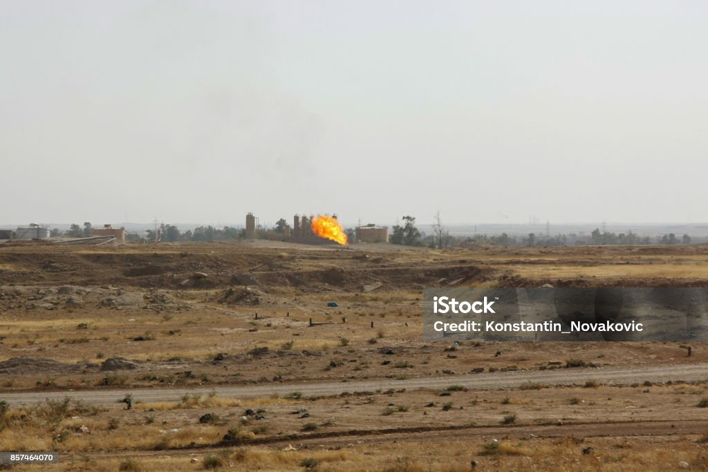 Baba Gurgur oil field near Kirkuk, Iraq Baba Gurgur is the biggest oil field in Iraq Kirkuk Stock Photo