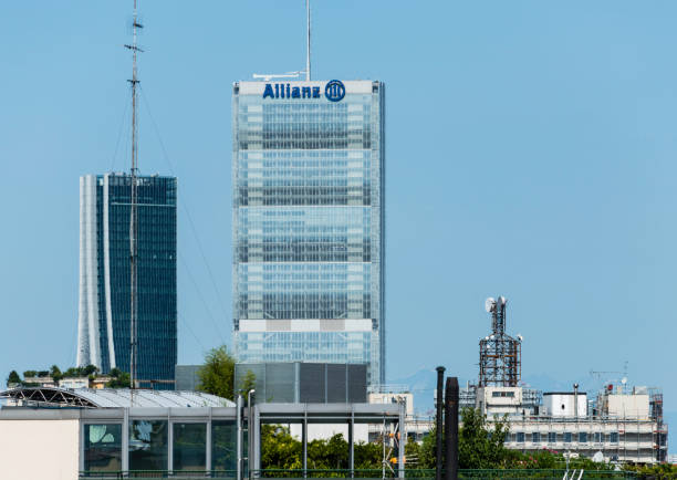Buildings of the Italian city of Milan, Italy. In the background, the Allianz Tower and Generali Tower, two of the city’s tallest skyscrapers.