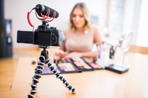 istock Vlogger reviewing make up products 857473660