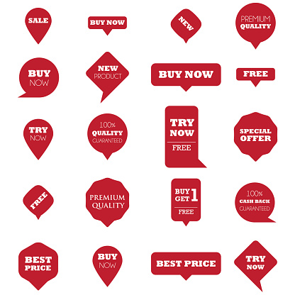 Promotion pointer icons with text