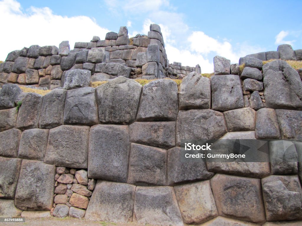 Peruvian architecture Peruvian architecture with old rocks Ancient Stock Photo