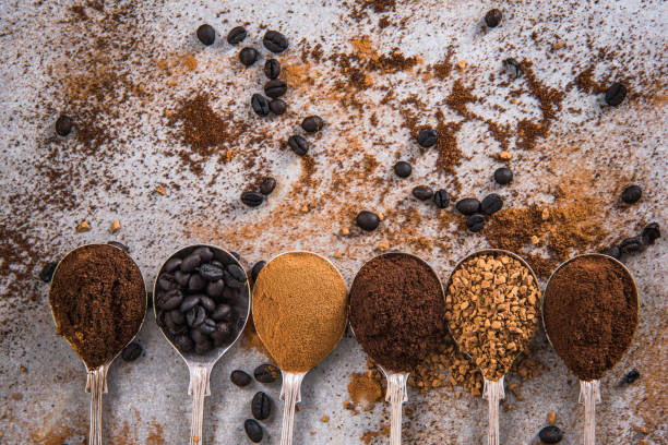 istock All kind of coffee on spoons on concrete slate 857496970