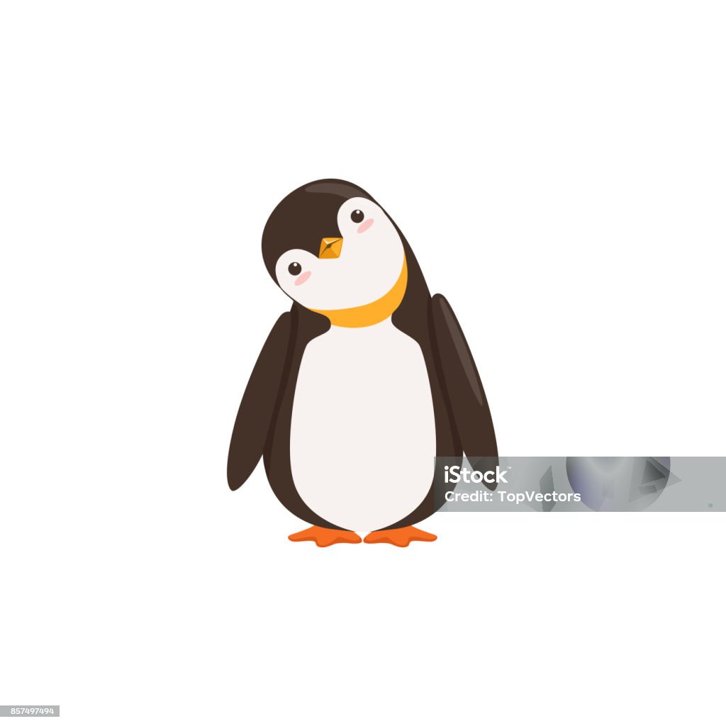 Một Chú Chim Cánh Cụt Toon Hài Hước Đang Nghiêng Nghe Của Mình Với ...