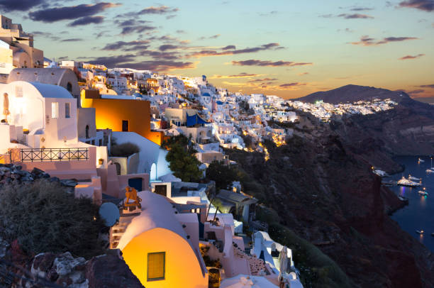istock The famous sunset at Santorini in Oia village 857504222