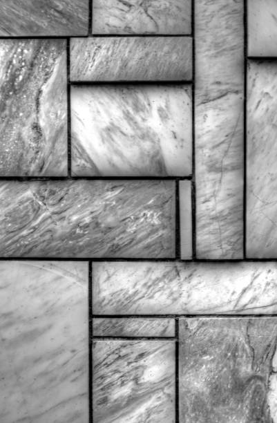 istock Stylish stone wall background in black and white 857506084