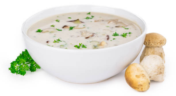 istock Portion of Porcini Soup isolated on white 857515192