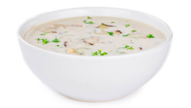 istock Portion of Porcini Soup isolated on white 857515334