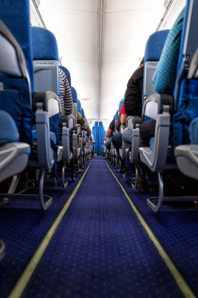istock Back view of passenger airplane 857529726