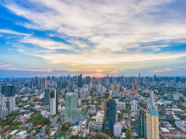 istock Aerial view of dramatic sunset. 857530430