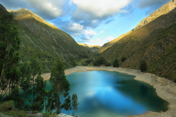 Turquoise lagoon in Laraos village in Nor Yauyos-Cochas, Peru