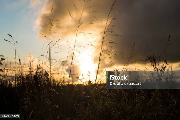 English Countryside During An Autumn Sunset Stock Photo - Download Image Now - Lancaster - Lancashire, UK, Atmosphere