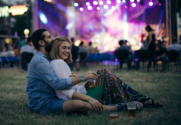 istock Couple drinking beer at the festival 857540532