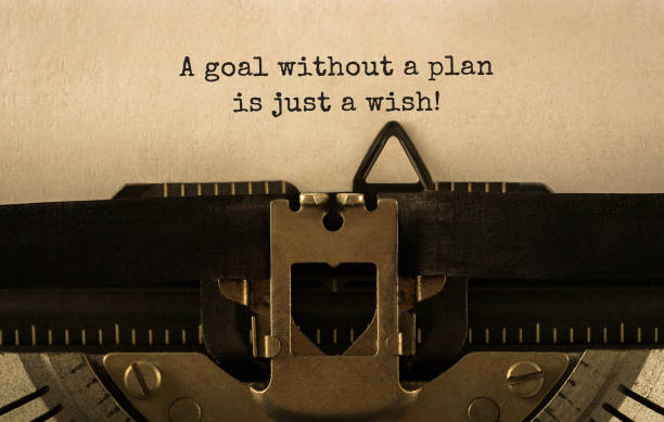 istock Text A goal without a plan is just a wish typed on retro typewriter 857541746