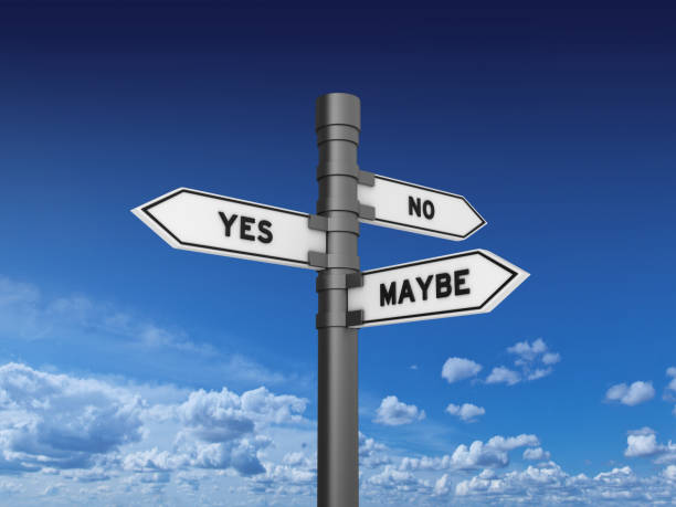 istock Yes No Maybe Directional Sign 857545760