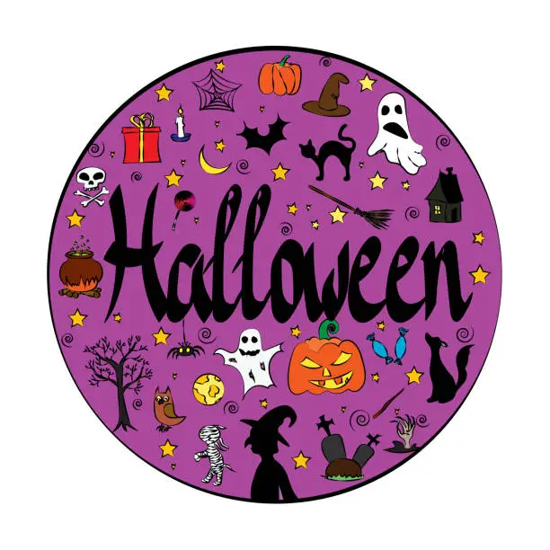 Vector illustration of Drawing on a theme of a holiday Halloween