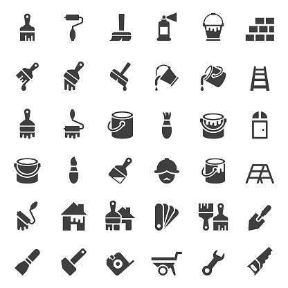 Painting and tools icon set