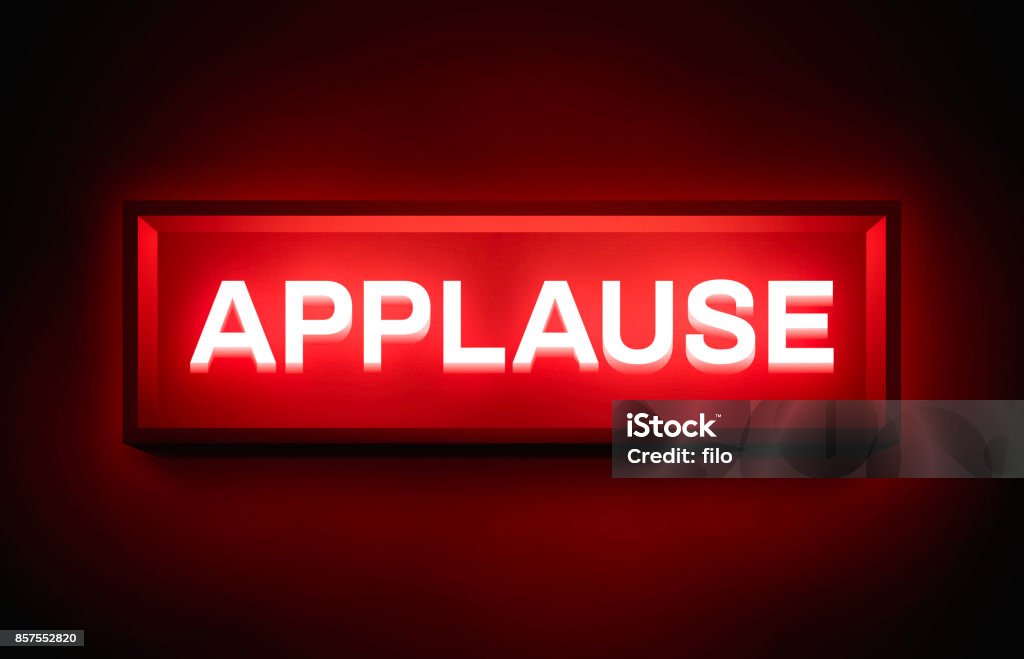 Applause Glowing Sign Applause glowing sign concept. Applause Sign stock vector