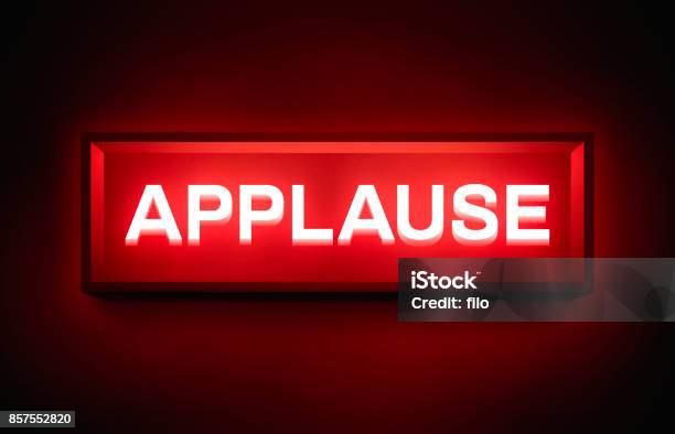 Applause Glowing Sign Stock Illustration - Download Image Now - Applause Sign, On Air Sign, Applauding
