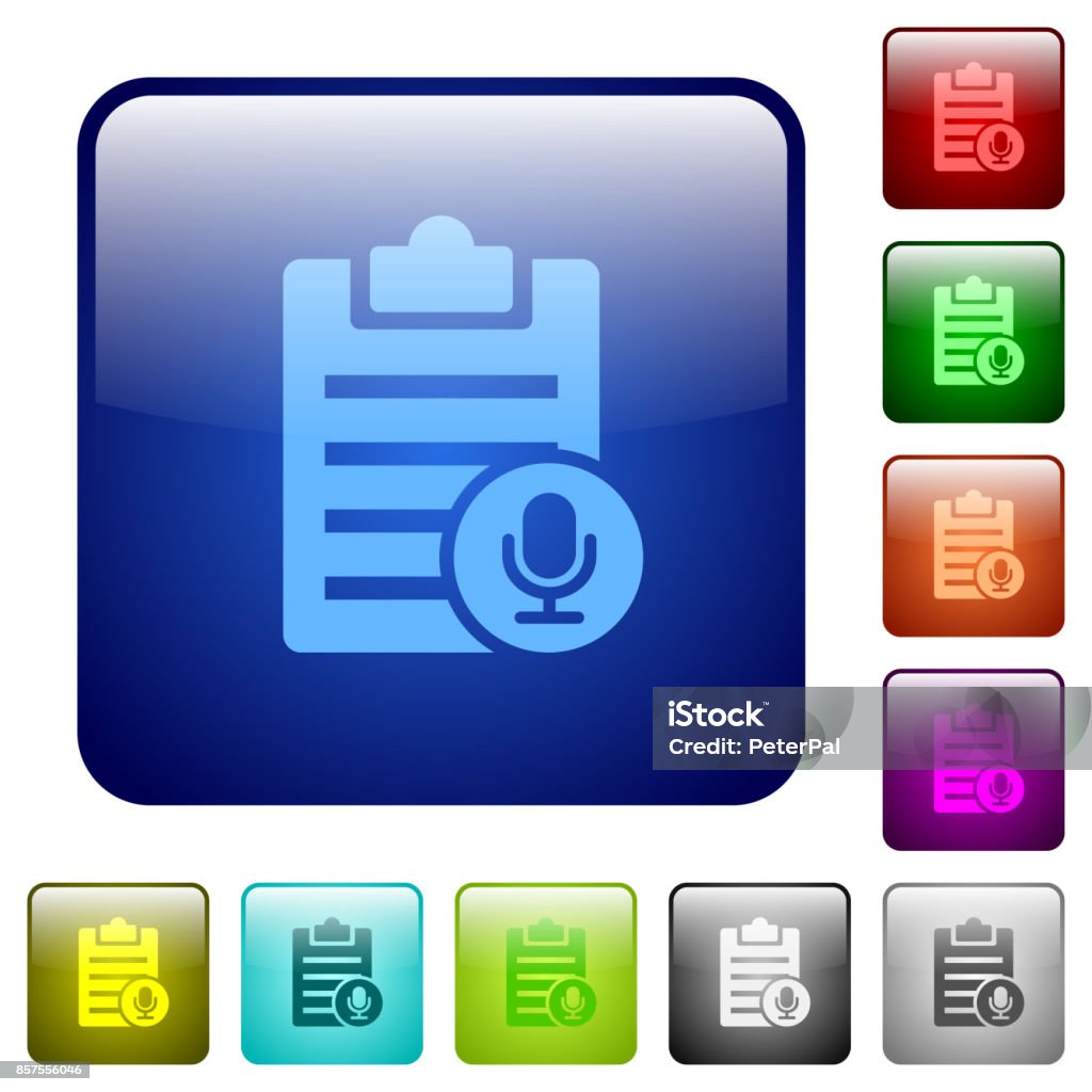 Voice Note Color Square Buttons Stock Illustration - Download Image Now ...