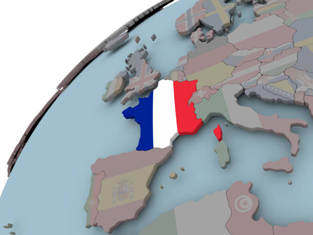 istock Map of France with flag 857560066