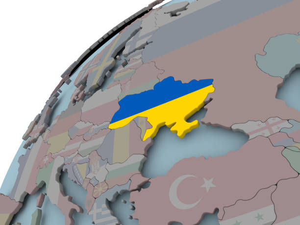 istock Map of Ukraine with flag 857560110