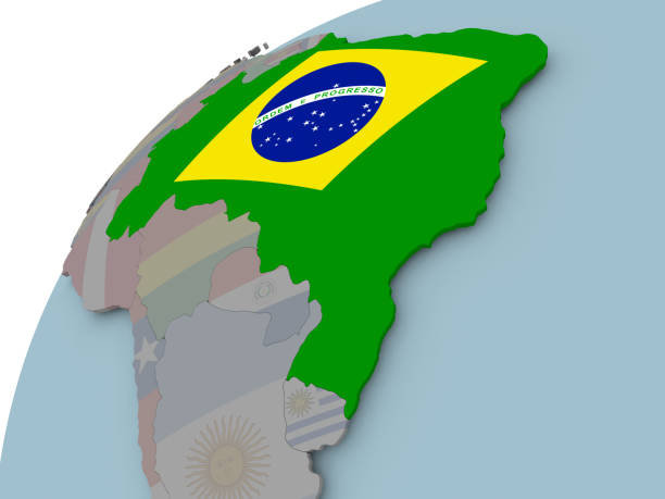 istock Map of Brazil with flag 857560154