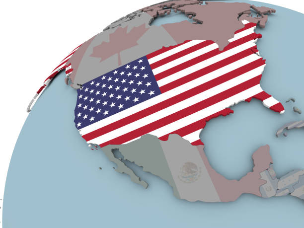 istock Map of USA with flag 857560164