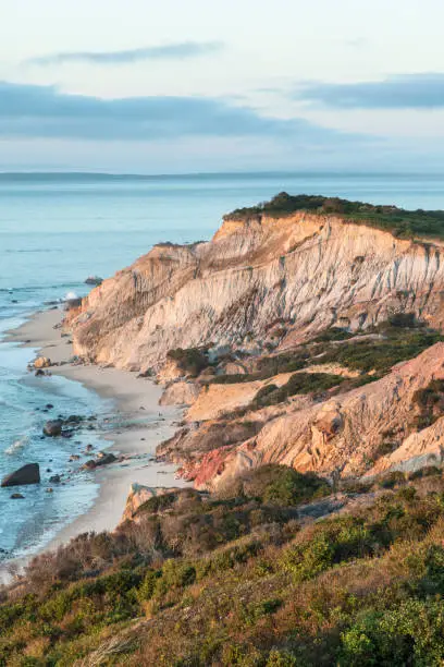 Gay Head cliffs of clay at the westernmost point of Martha's Vineyard in Aquinnah, Massachusetts, USA