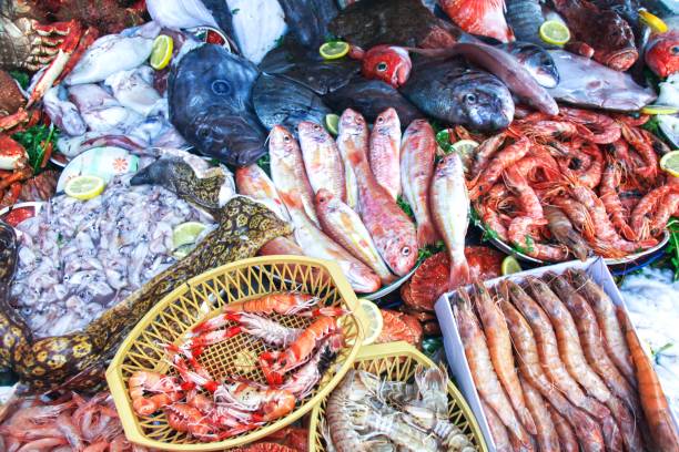 istock Fresh Seafood Stalls in Essaouira Morocco 857569774