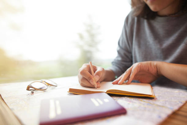 istock Young woman planning a trip, travelling by train 857572864