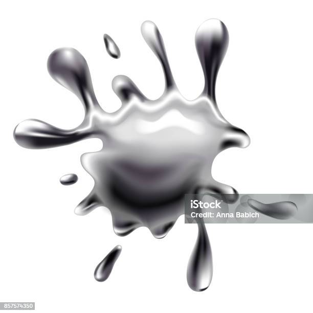 Liquid Metal Splash Stock Illustration - Download Image Now - Mercury - Metal, Metal, Silver - Metal