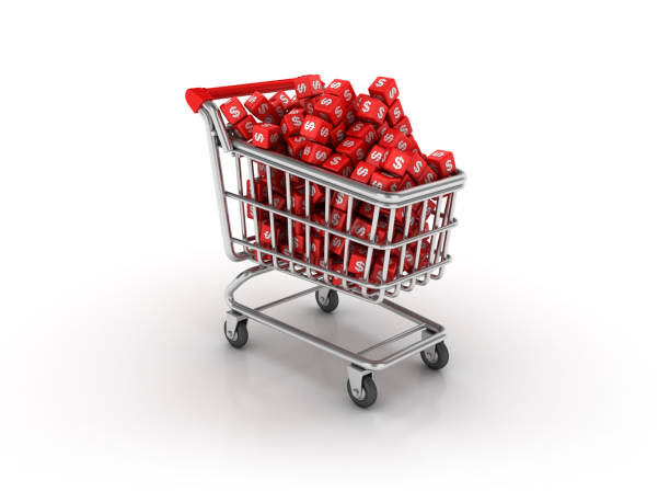istock Shopping Cart with Dollar Cubes - 3D Rendering 857578140