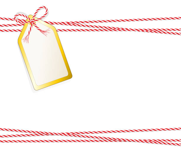 크리스마스 카드 크리스마스 배너, 황금 테두리 및 코드 테이프, 라벨, 가격 태그와 함께 선물 라벨, 선물 태그, 판매 태그 - cardboard adhesive tape textured backgrounds stock illustrations