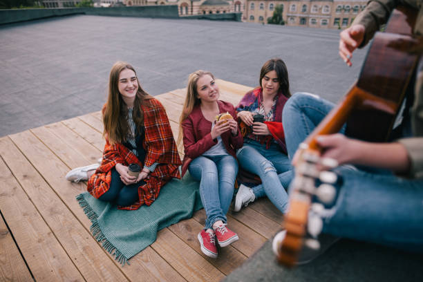 istock Fans on live music show. Friends leisure 857588434