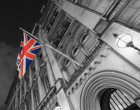 Union Flag on a London landmark building