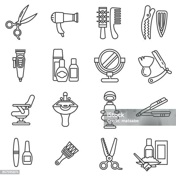 Beauty Saloon Icons Set Stock Illustration - Download Image Now - Icon Symbol, Hairdresser, Beauty Spa