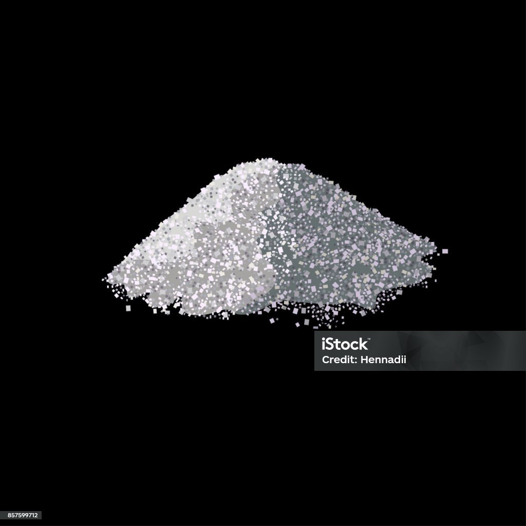 Pile of salt Pile of rock salt isolated on the black background. Vector illustration Heap stock vector