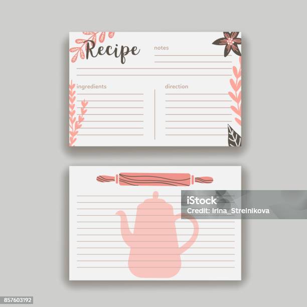 Recipe Card Stock Illustration - Download Image Now - Recipe, Text, Vector