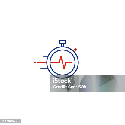 istock Time management concept, fast delivery services linear icon 857603294