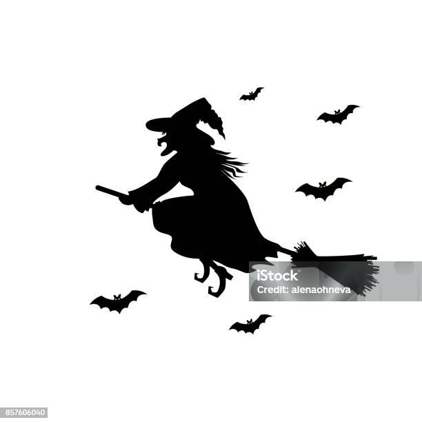 Web Stock Illustration - Download Image Now - Witch, Halloween, In Silhouette