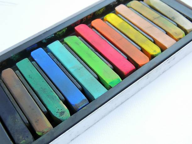 istock Set of chalk pastels - arts, education, back to school. 857606366