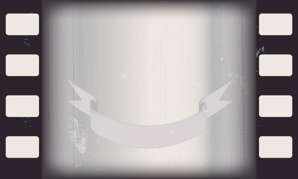 istock vector frame old black and white film with a waving ribbon 857613490