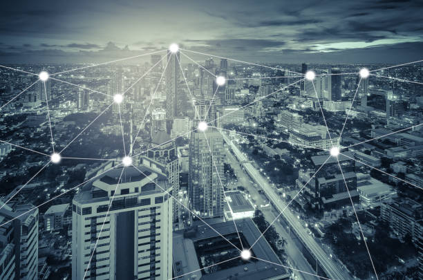 istock Bangkok night cityscape with modern buildings 857624146
