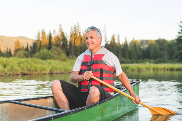 istock Late afternoon solo canoe trip 857630110